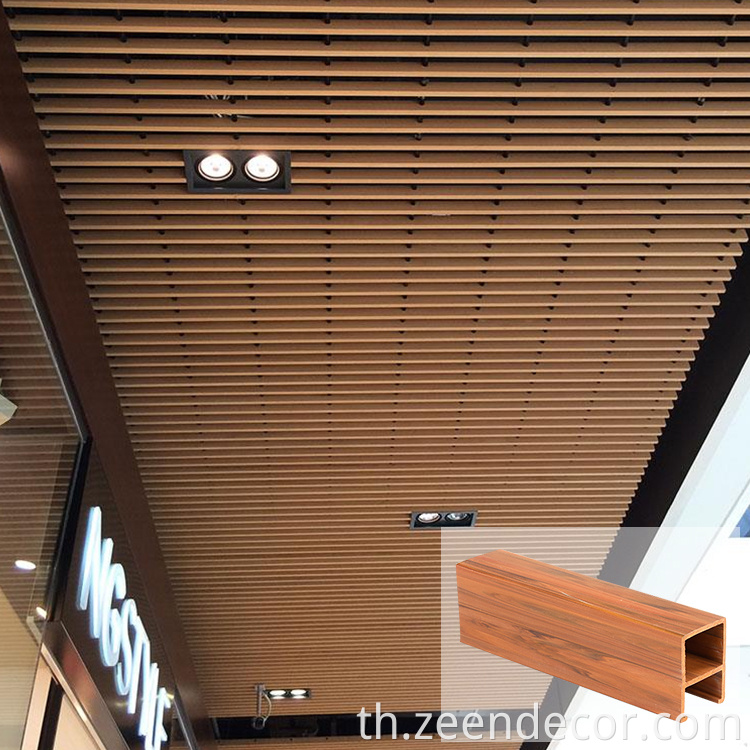 WPC Ceiling/WPC Outdoor Ceiling/PVC Square Exterior Timber Tube/WPC Baffle Ceilings/Modern Interior Ttile Ceilings/PVC Film Ceiling/Design Baffle Ceiling/Wood Plastic Composite Ceiling